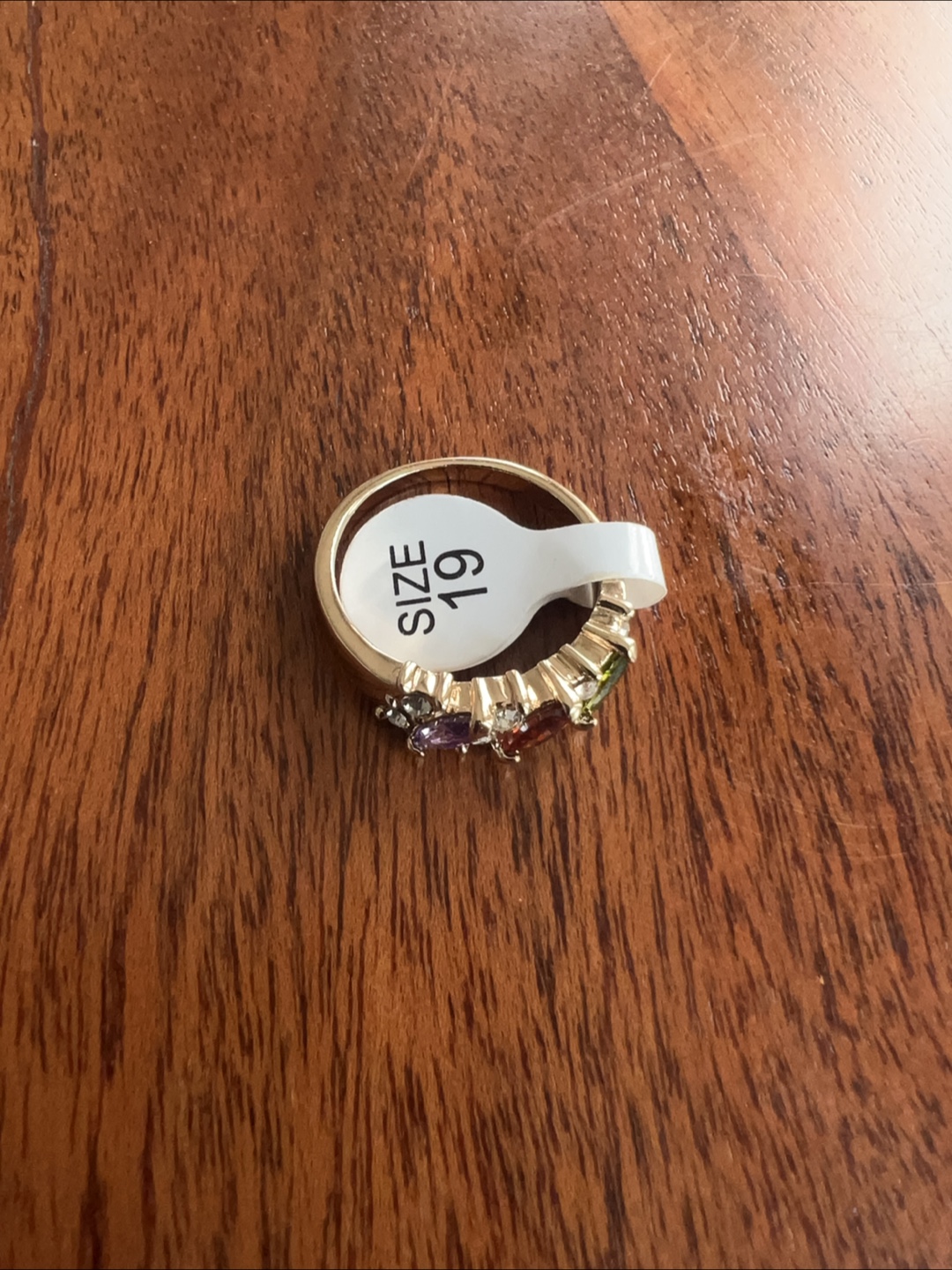 Gold-toned Ring With Multi-coloured Gemstones - photo 2