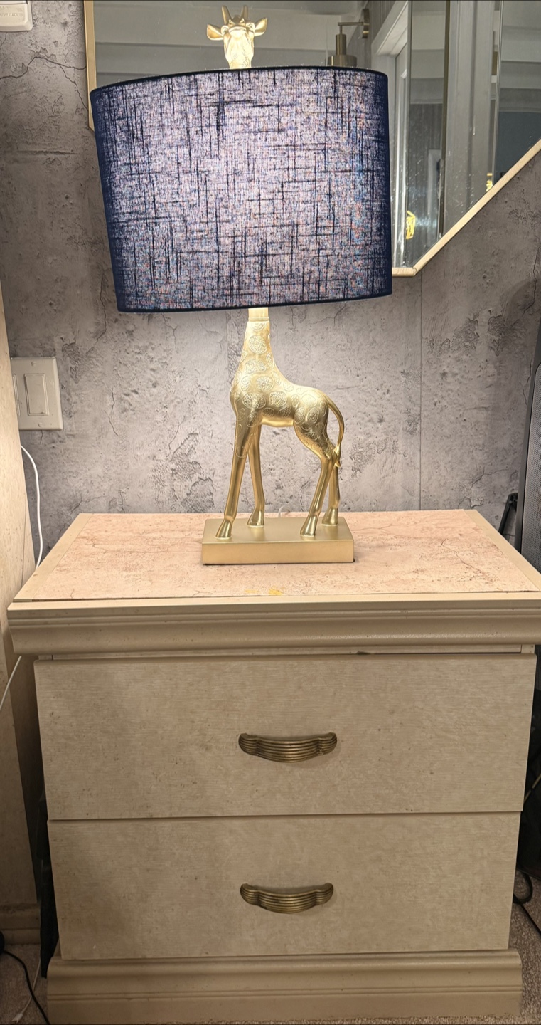 Beige Two-Drawer Nightstand - photo 2