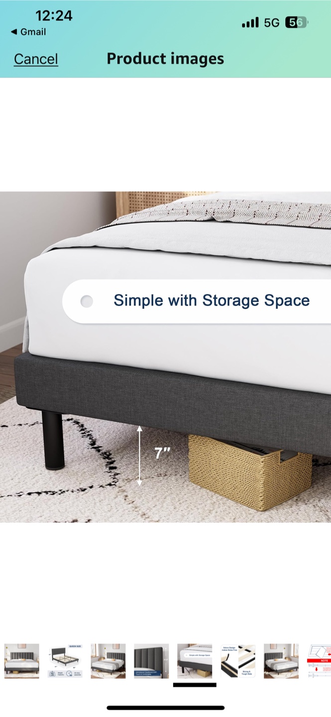 Queen size upholstered bed frame - photo 5