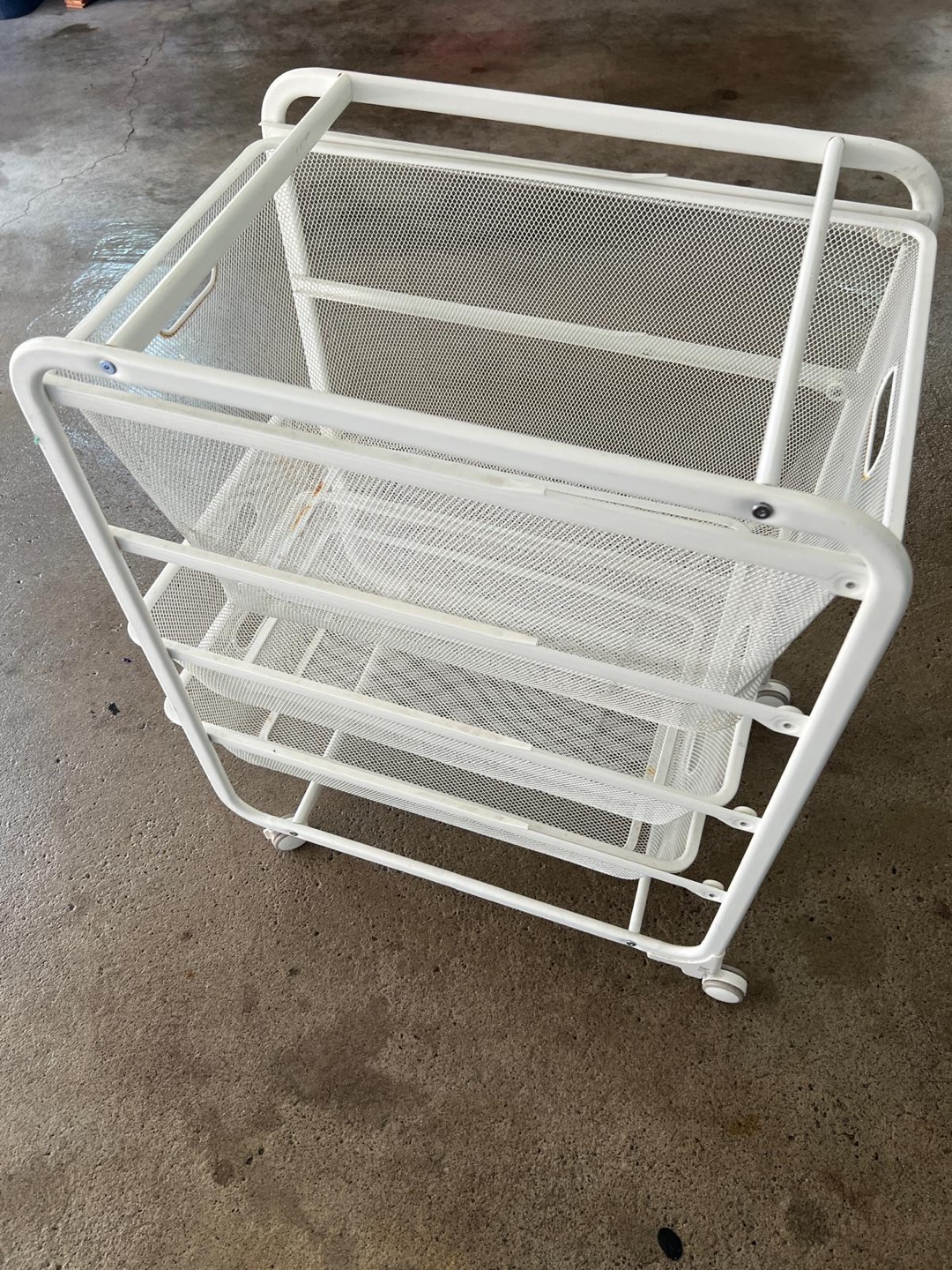 White Rolling Cart with Baskets - photo 4