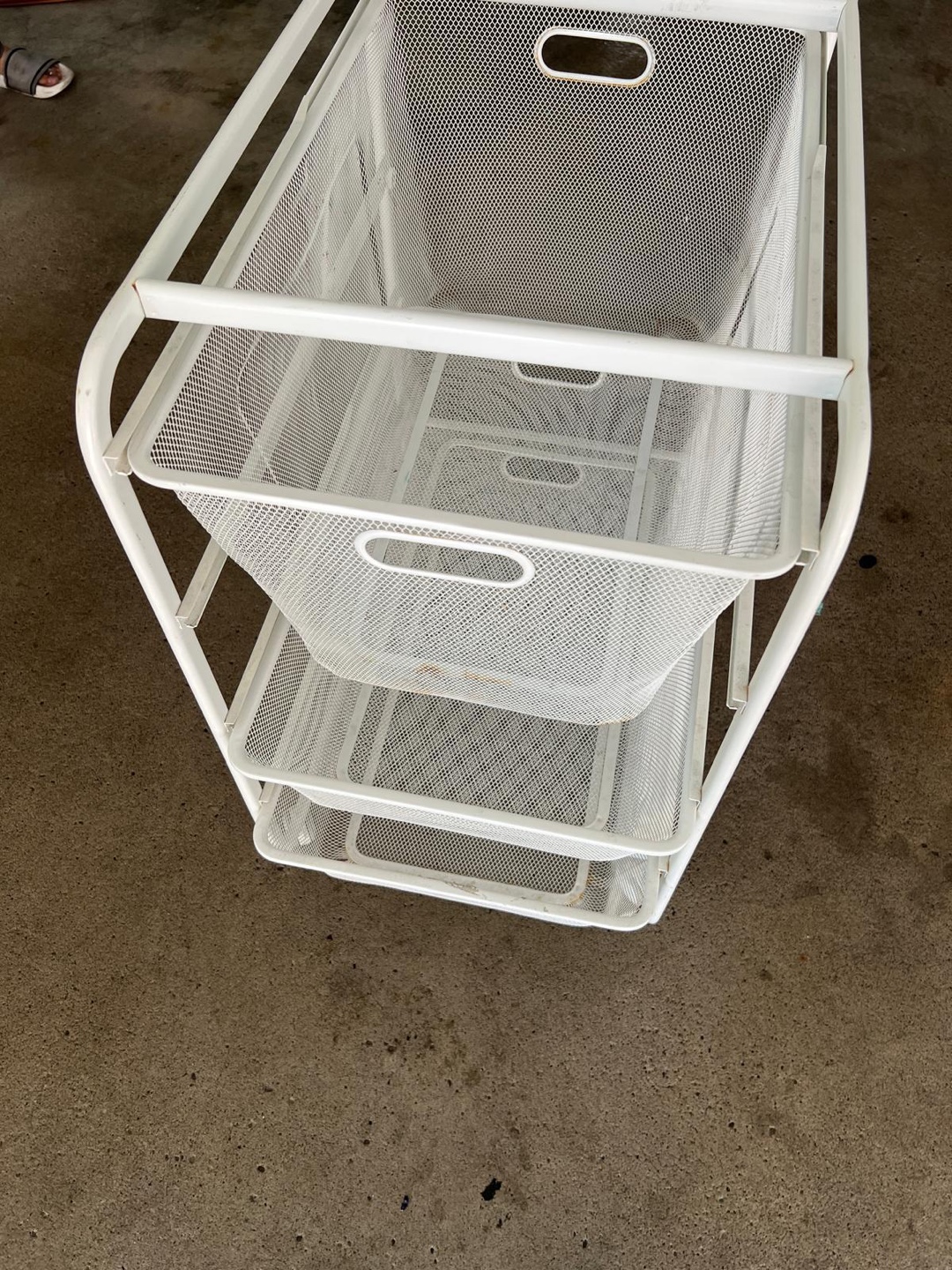 White Rolling Cart with Baskets - photo 3