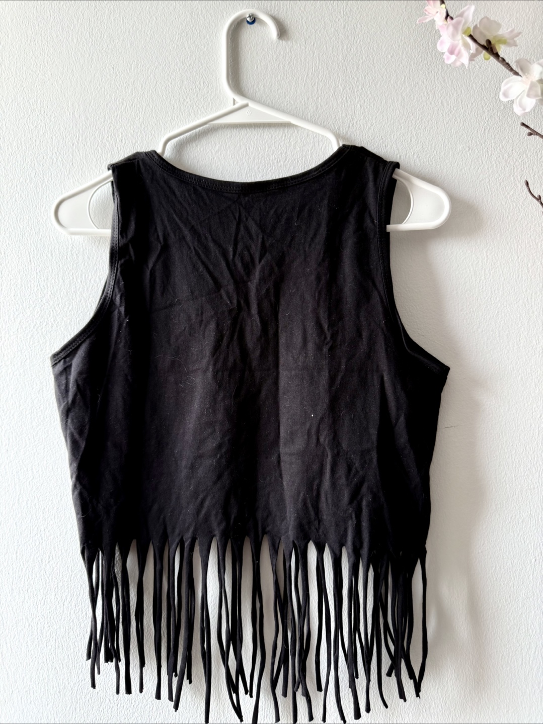 Women’s Black Crop Top with Fringe - US Size 4 - photo 2