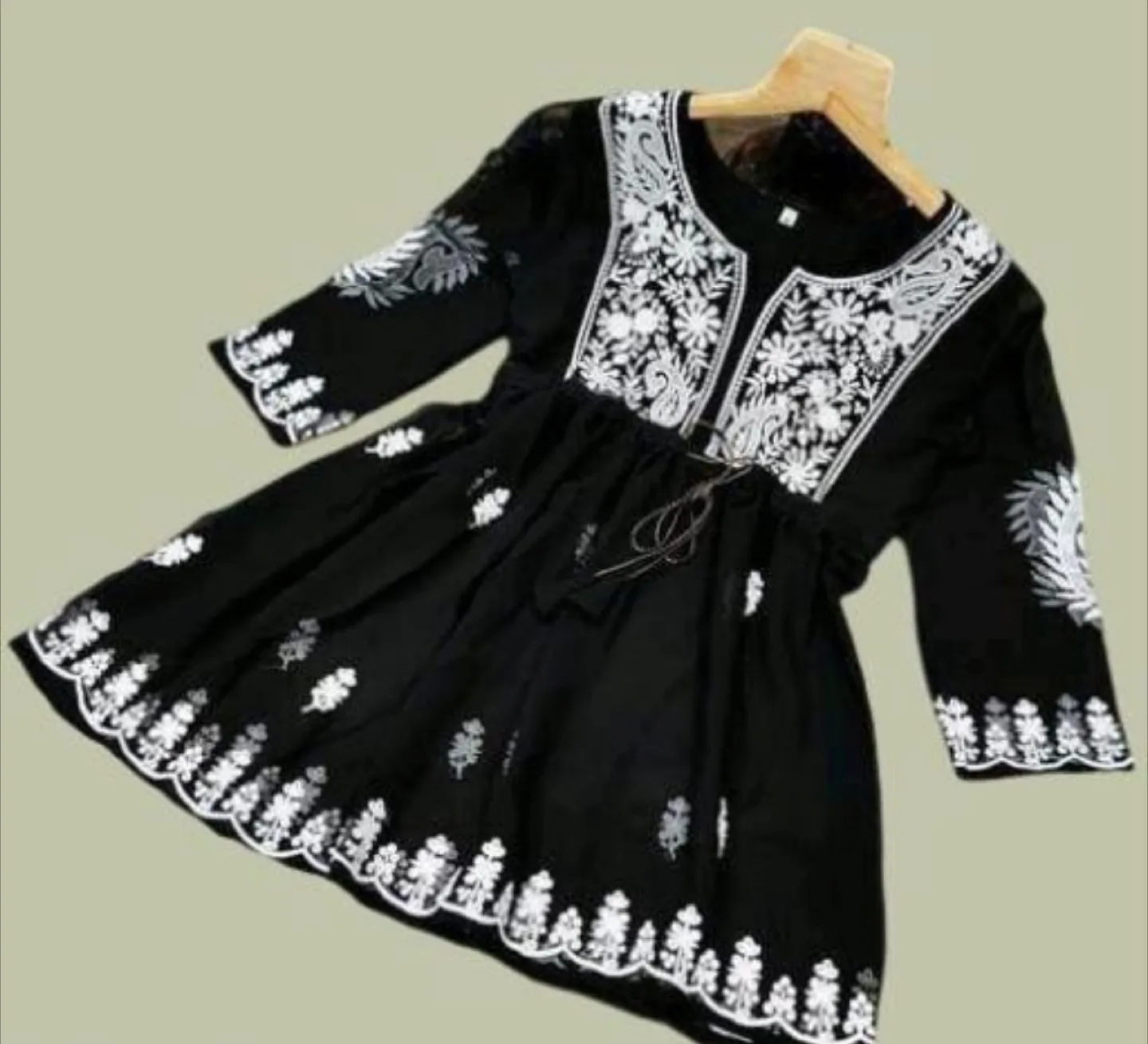 Black Embroidered Tunic Top thumbnail
