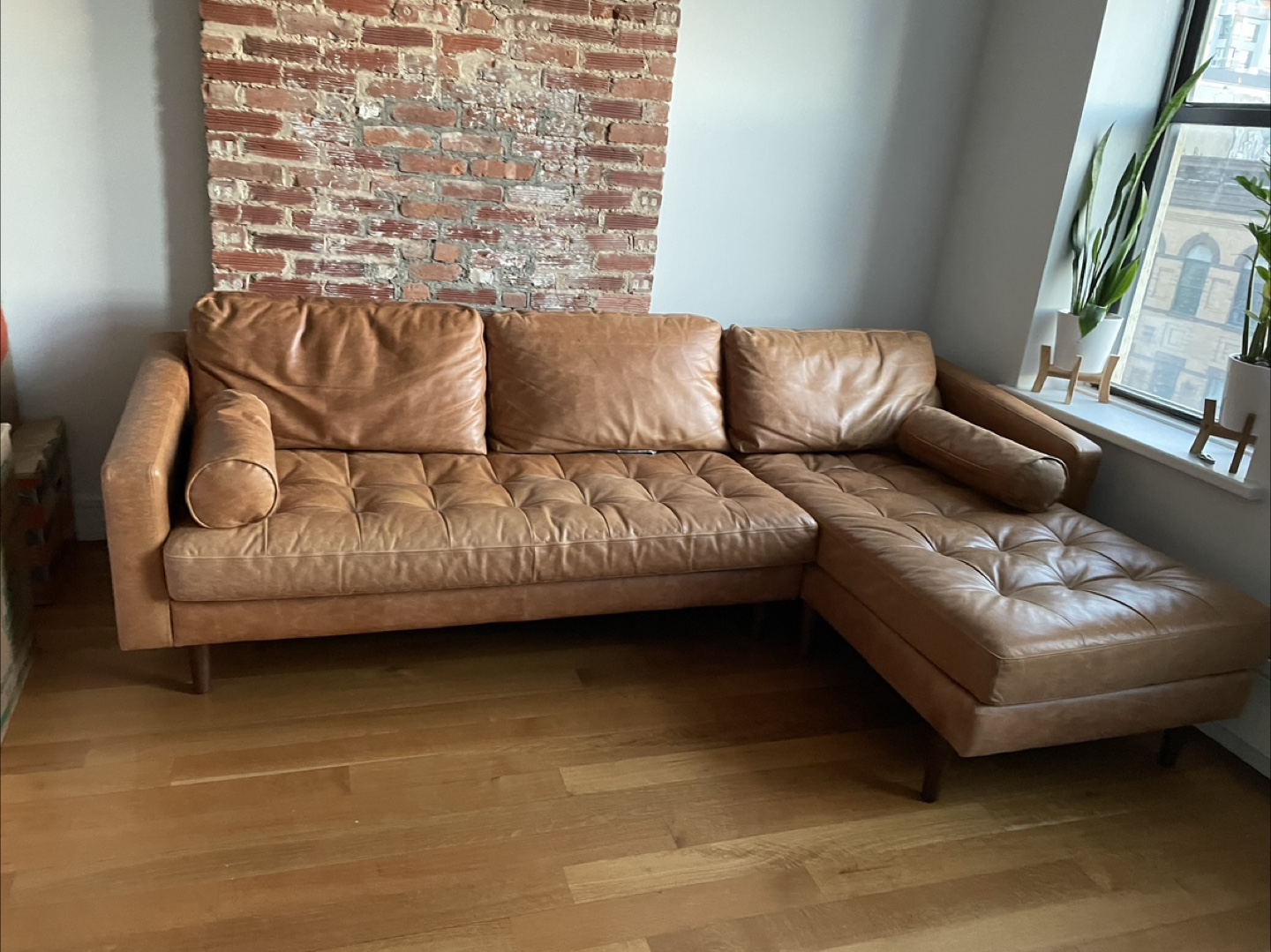 Saddle Tan Leather Sofa - $3,200 value!
