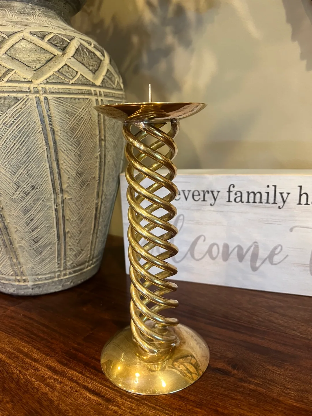 Brass Pillar Candle Holder thumbnail