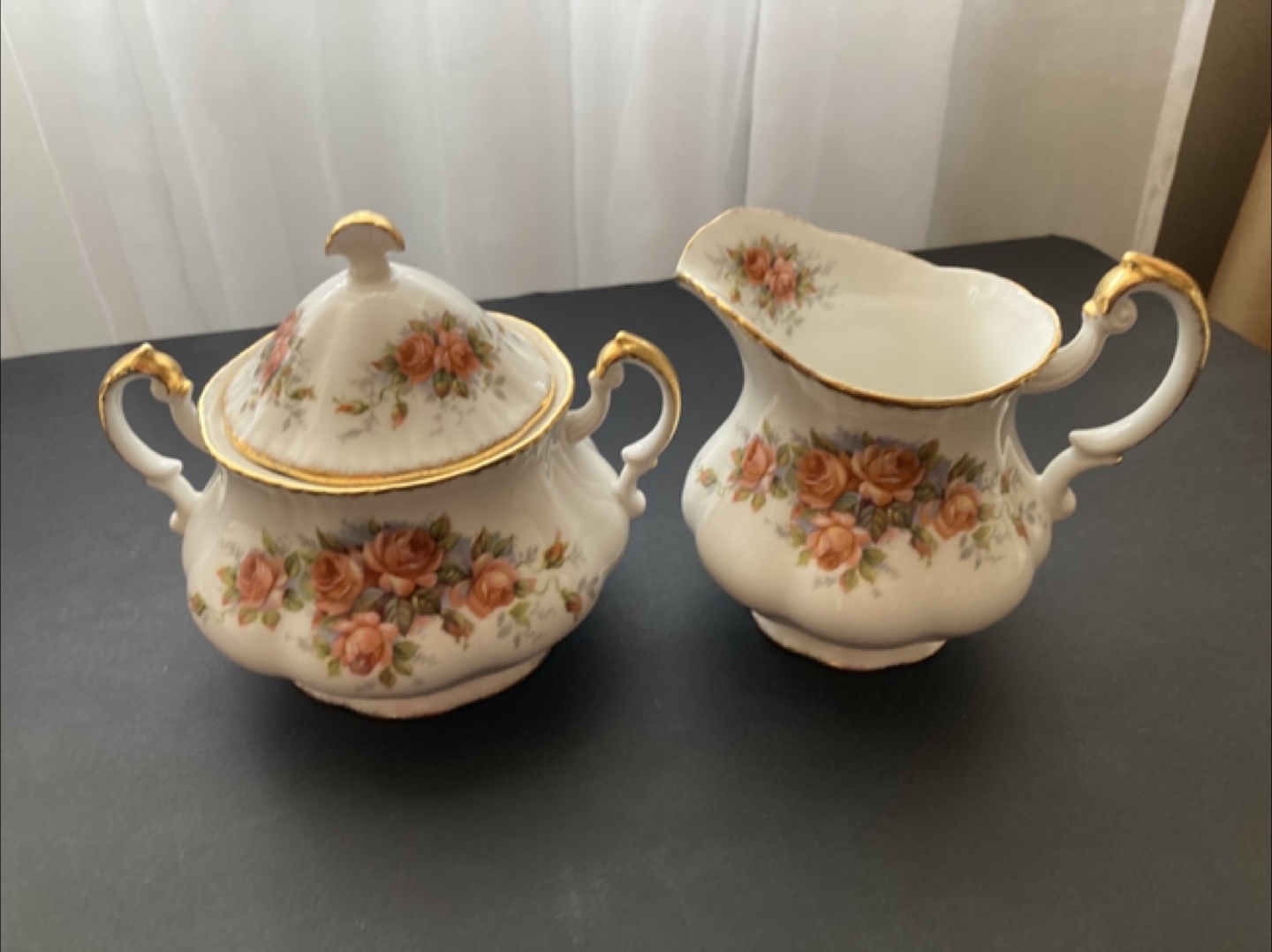 Vintage  РAragon Creamer and Sugar Bowl Set