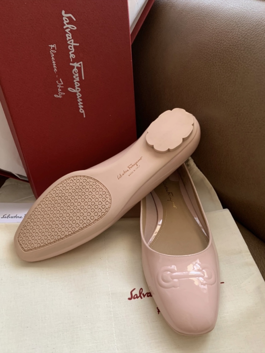 Salvatore Ferragamo Pink Flats
