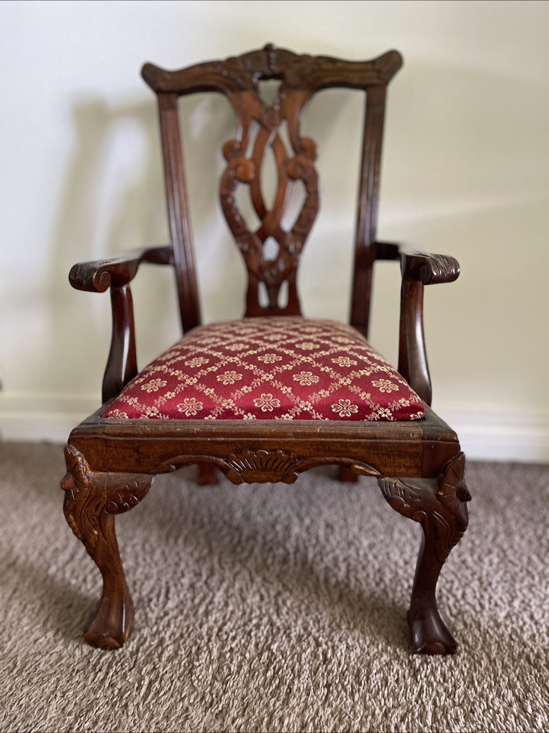 Antique Carved Wooden Chair