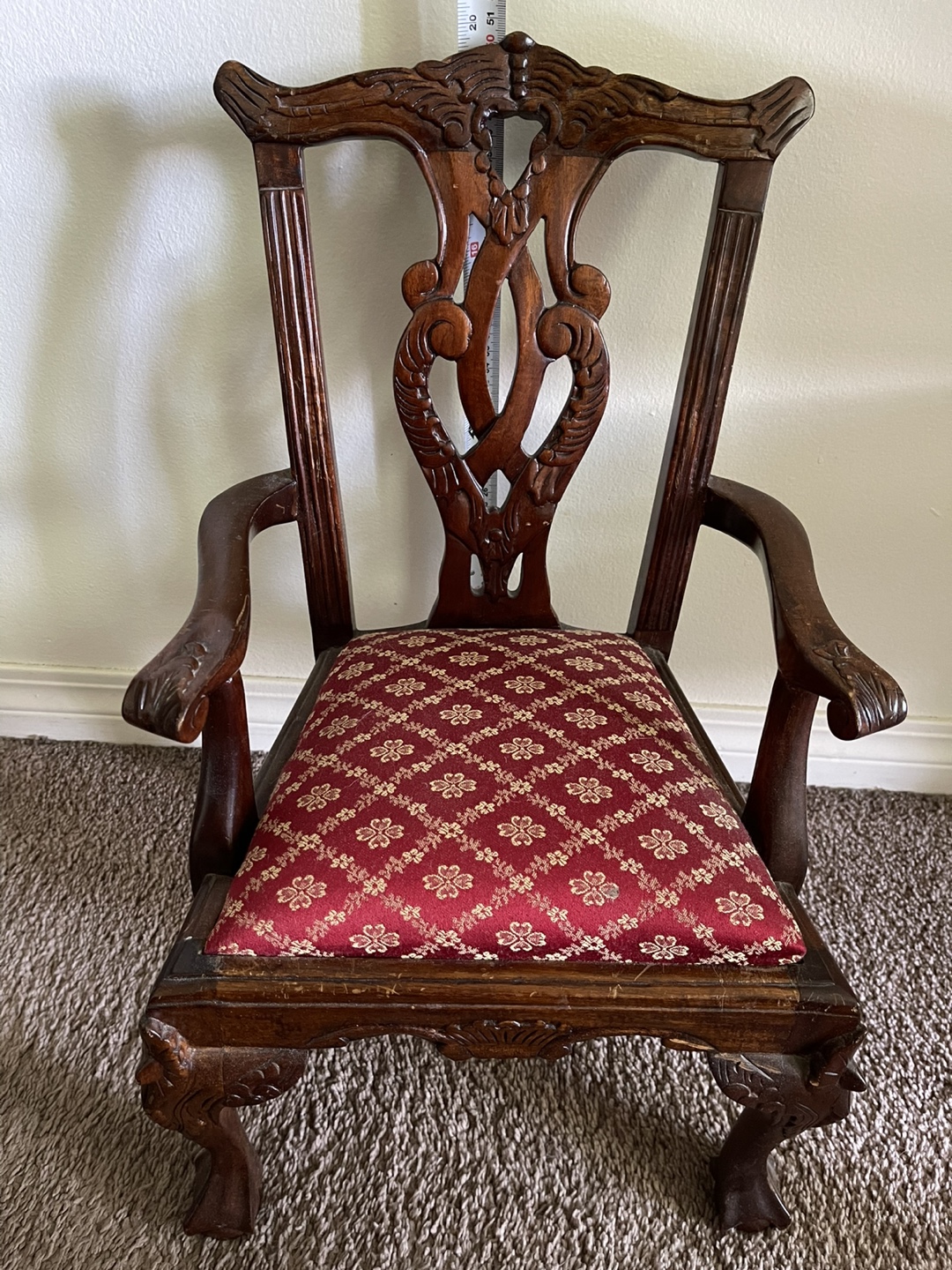 Antique Carved Wooden Chair - photo 2