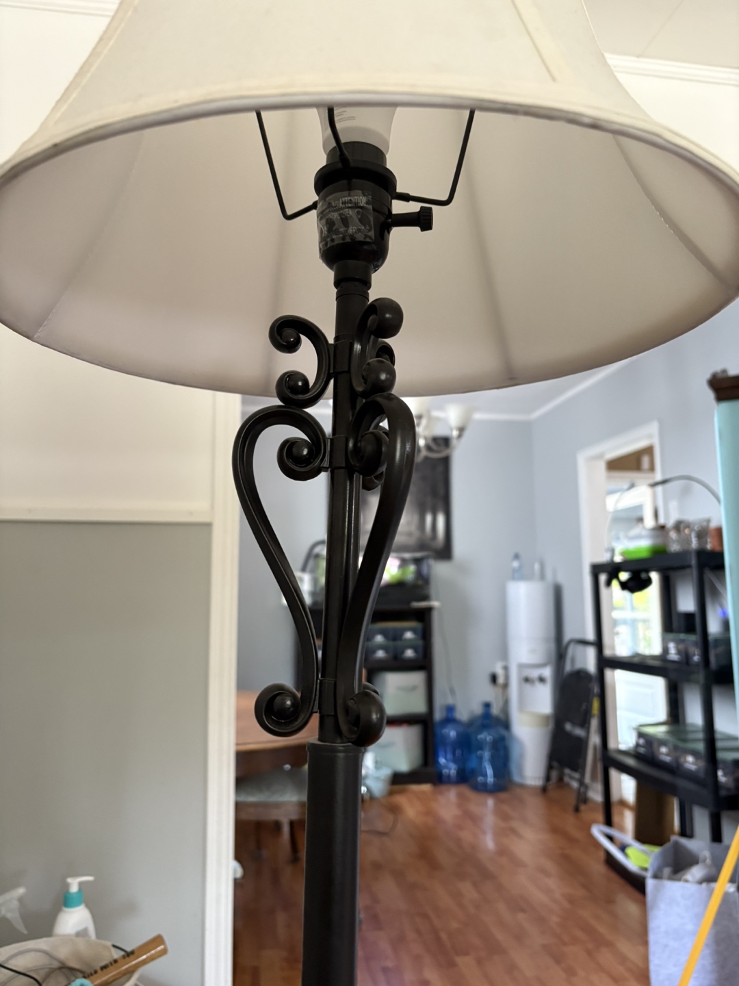 Black Metal Floor and Table Lamp with Shades - photo 3