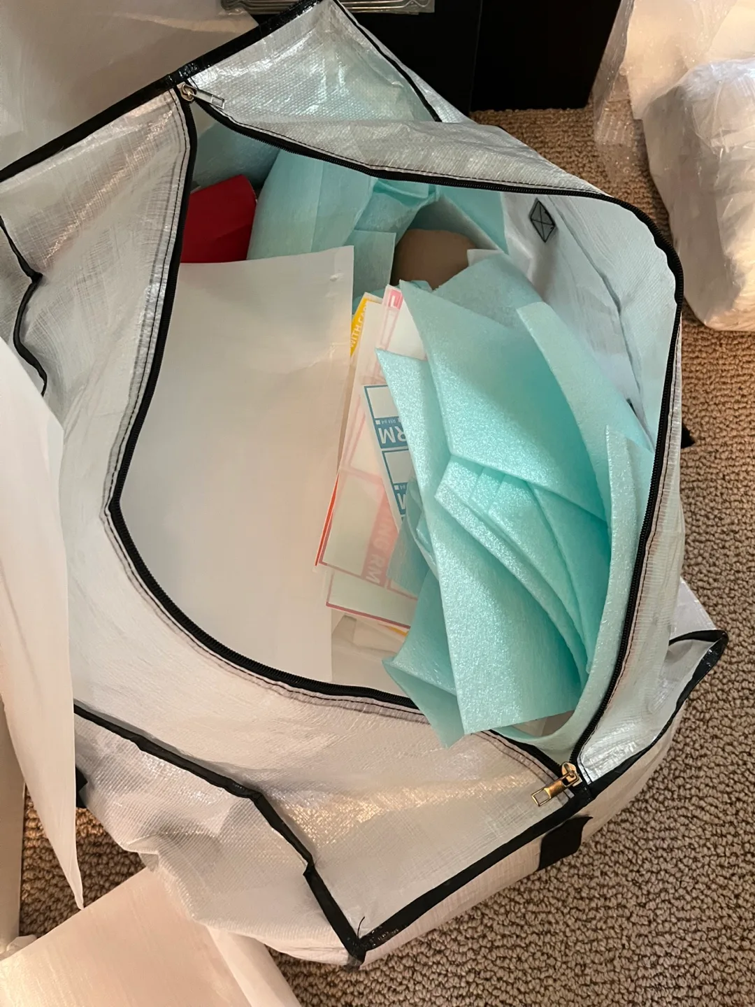 Unused packing material image indicator(7)