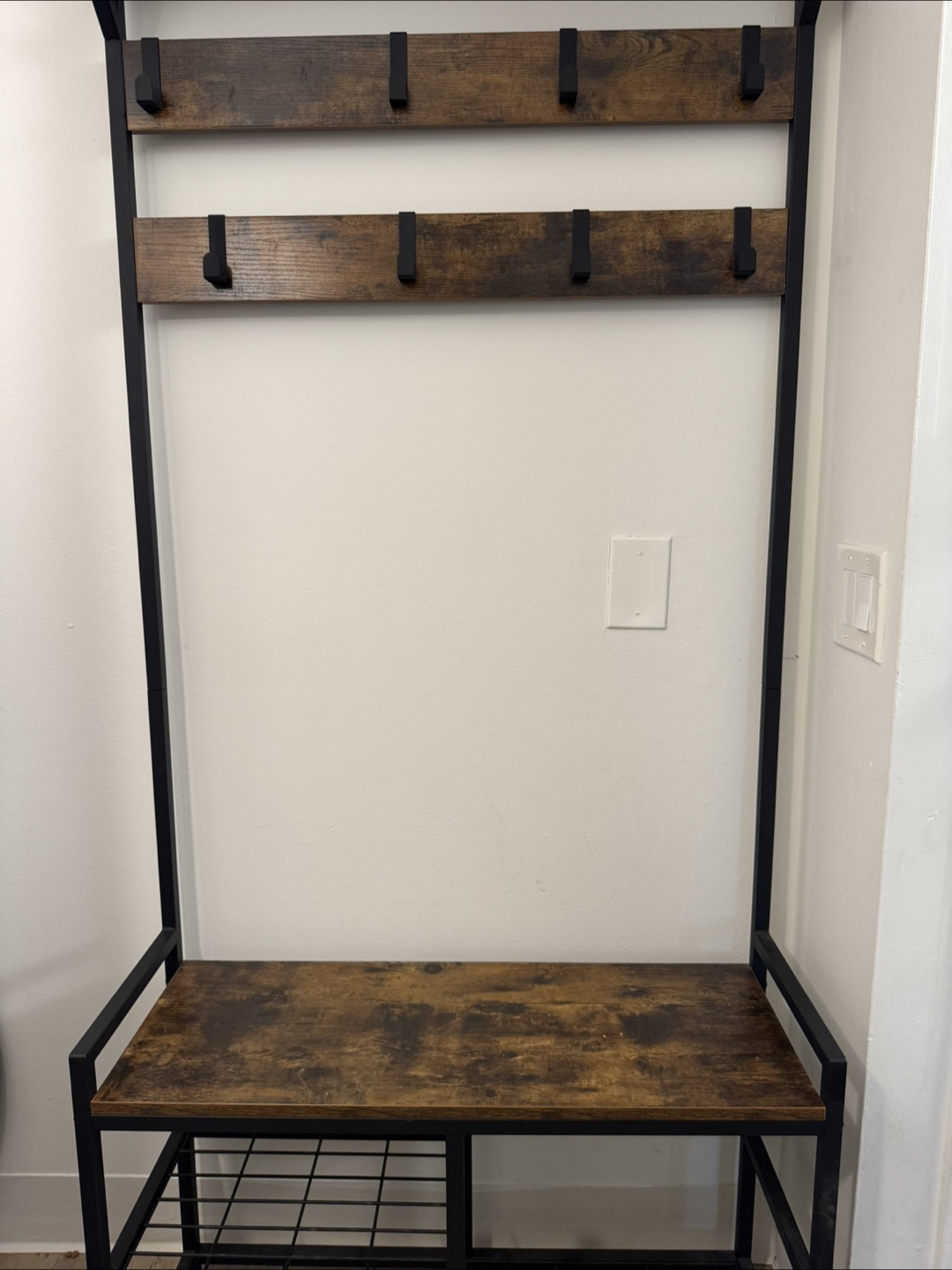 Entryway Bench with Hooks