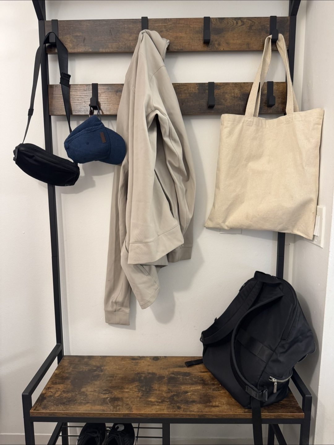 Entryway Bench with Hooks - photo 2