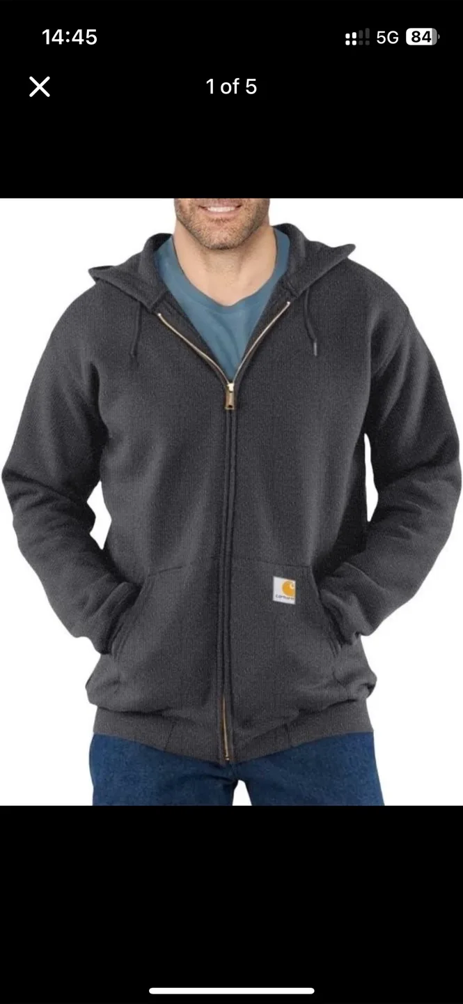 NEW Carhartt Mens Midweight Hooded Zip Front thumbnail