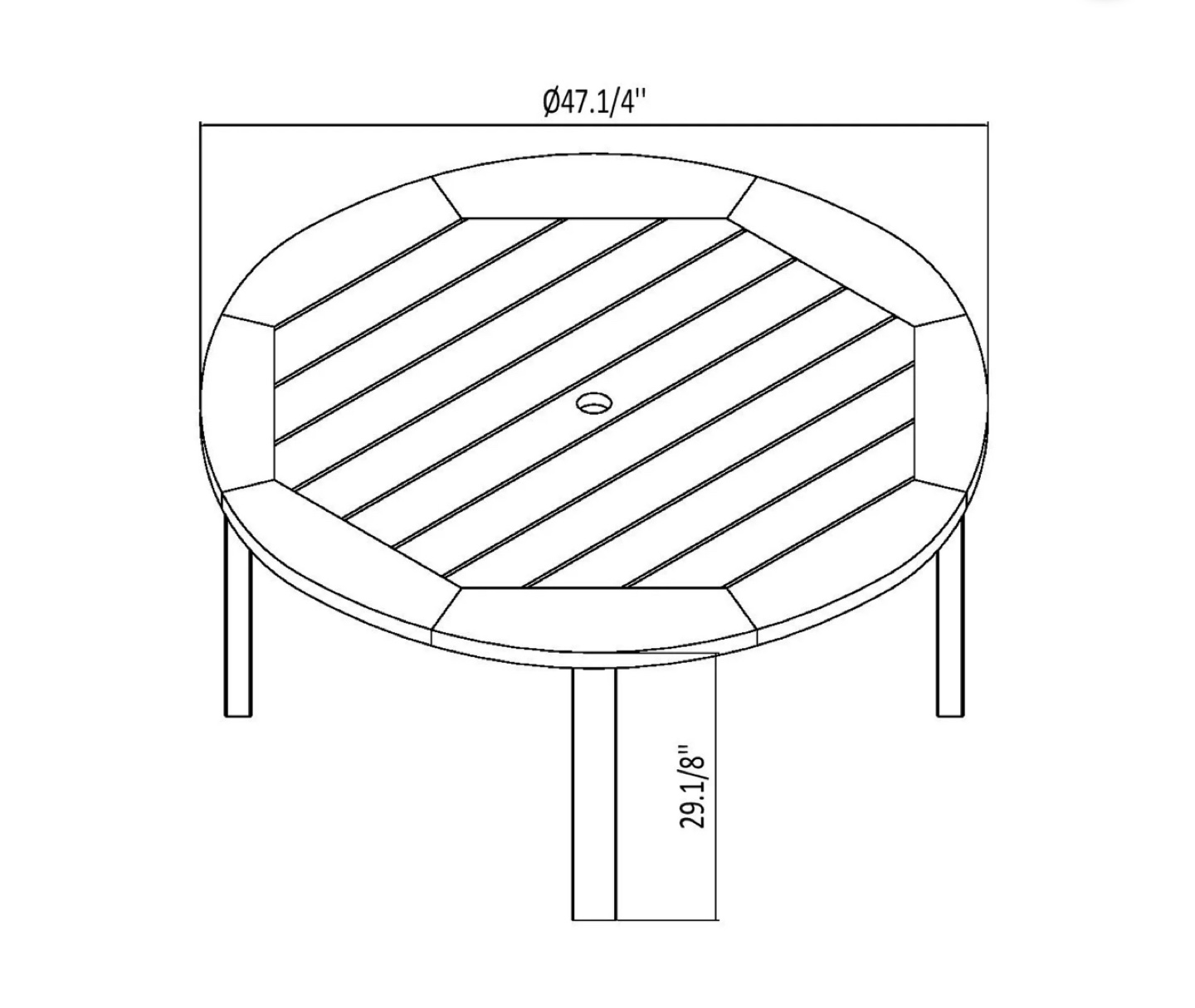 New Amazonia Milano FSC Eucalyptus Wood Outdoor Round Table - photo 5