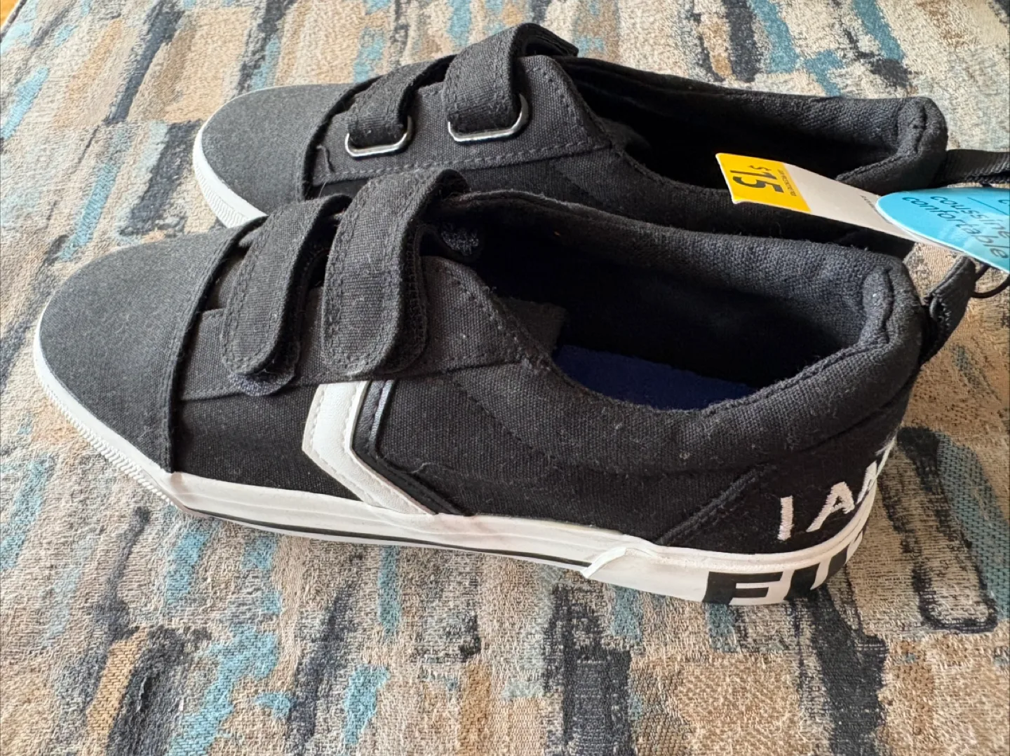 Black Canvas Sneakers With Velcro Straps image indicator(2)