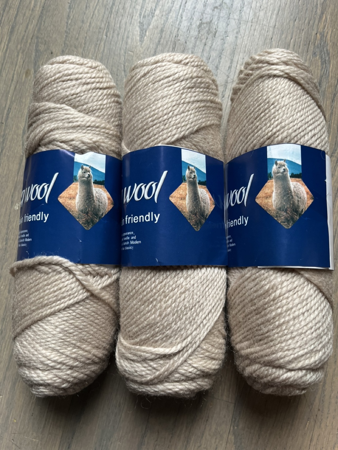 Set of Beige Yarn Skeins Alpaca Yarn wool