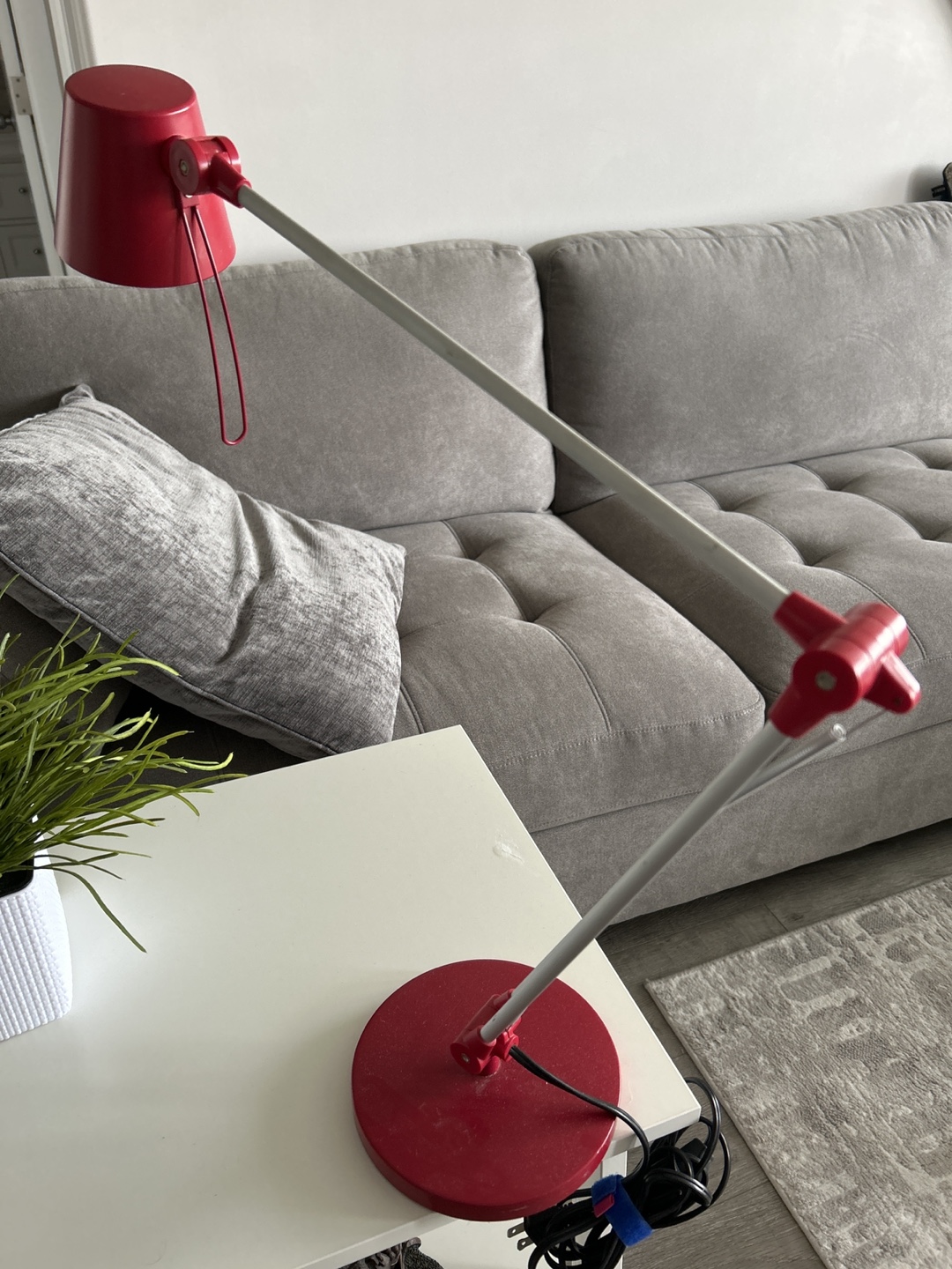 Red desk lamp