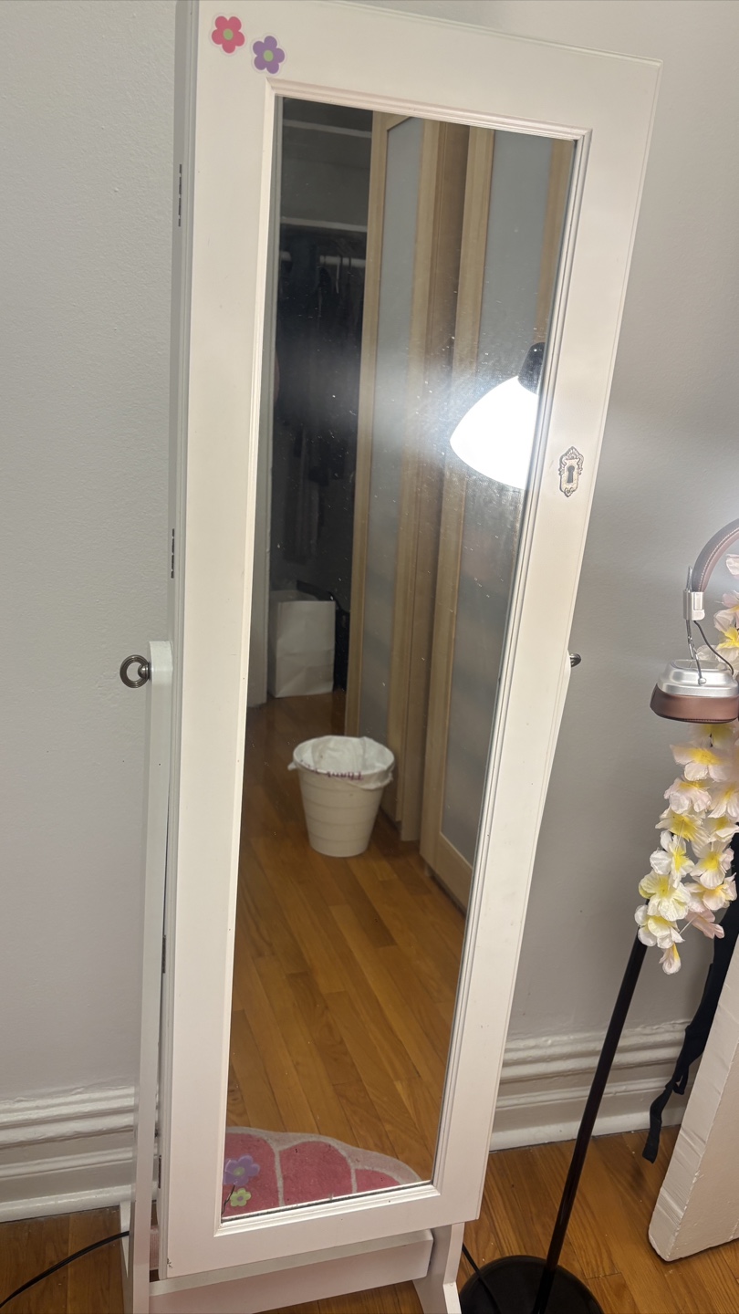 Wayfair White Standing Mirror with storage