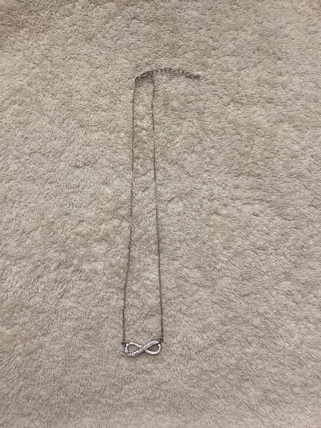 CUBIC ZIRCON/SILVER INFINITY NECKLACE image indicator(3)