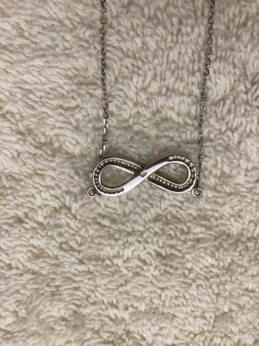 CUBIC ZIRCON/SILVER INFINITY NECKLACE image indicator(2)