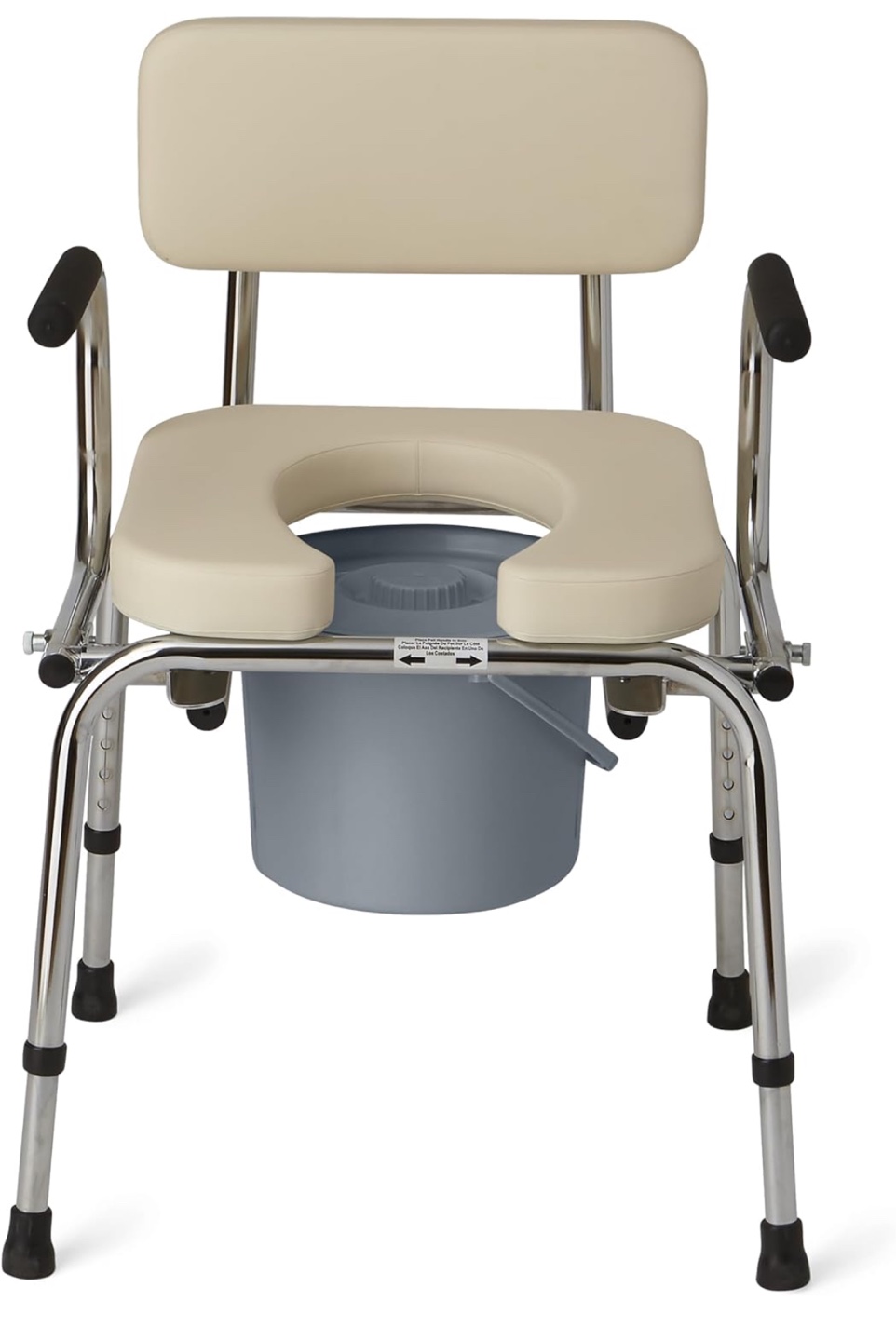 Commode Chair with Back and Arms
