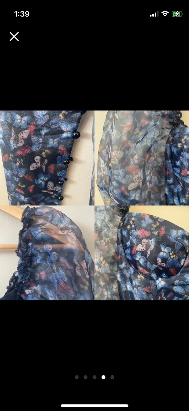 NEW Blue butterfly print dress - small image indicator(4)