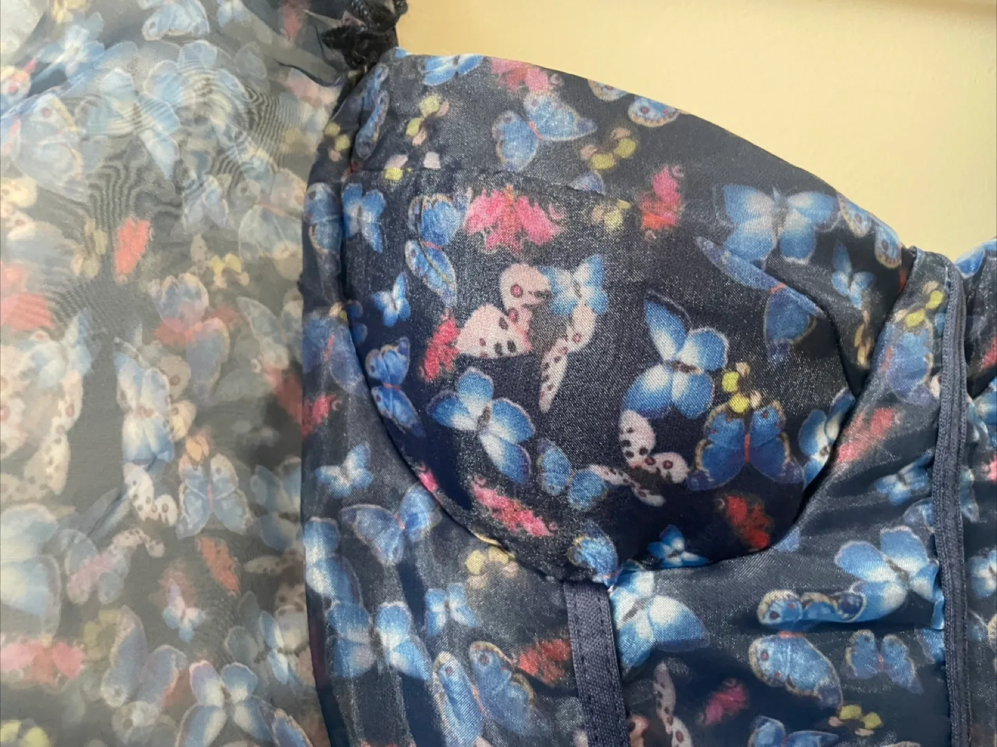 NEW Blue butterfly print dress - small image indicator(3)