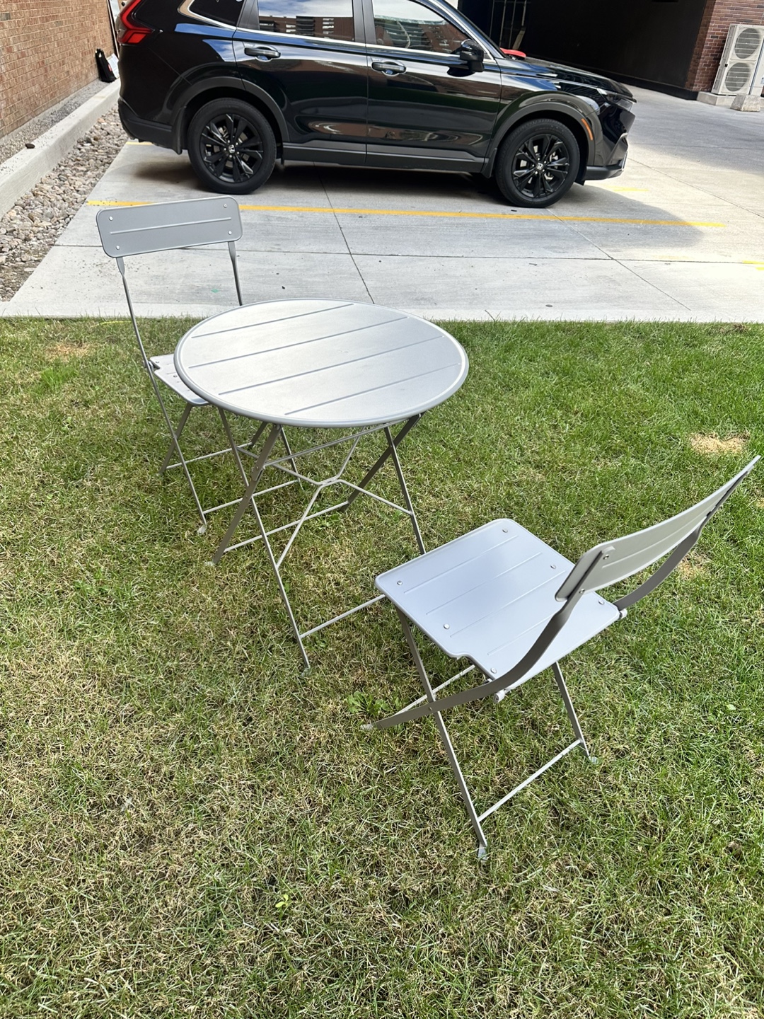 Folding Round Outdoor Table and Chairs Set - photo 2