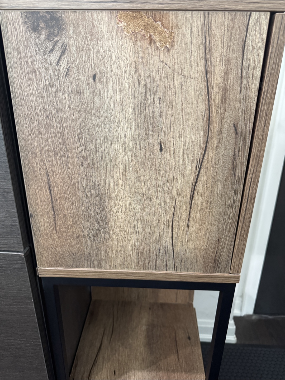 Mid-Century Wood Bookcase with Doors and Open Shelves - photo 5