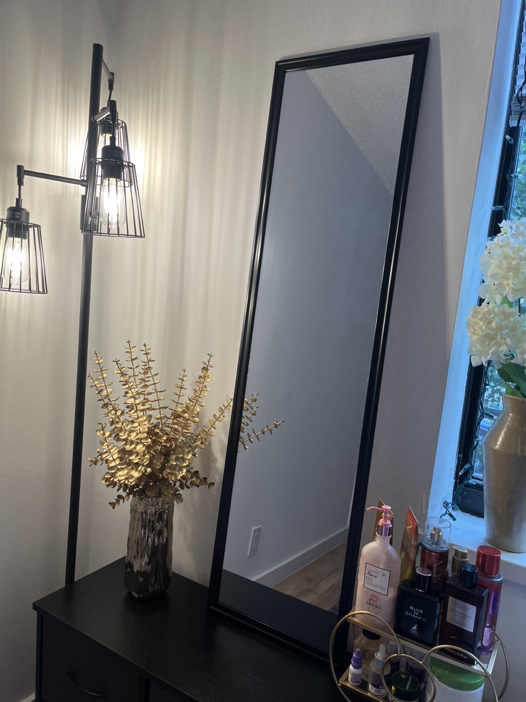 Tall Rectangular Black Frame Mirror - photo 2