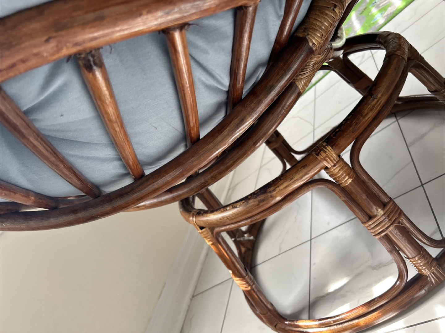 Rattan Papasan Chair with Cushion - photo 3
