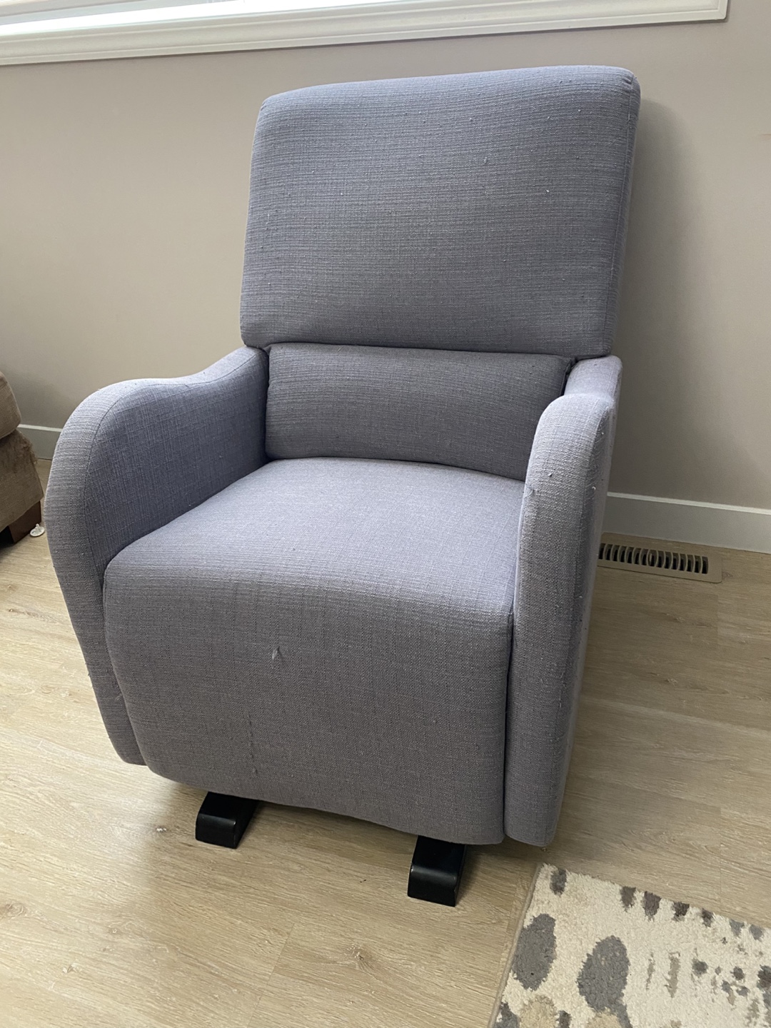 Grey Fabric Rocking Chair