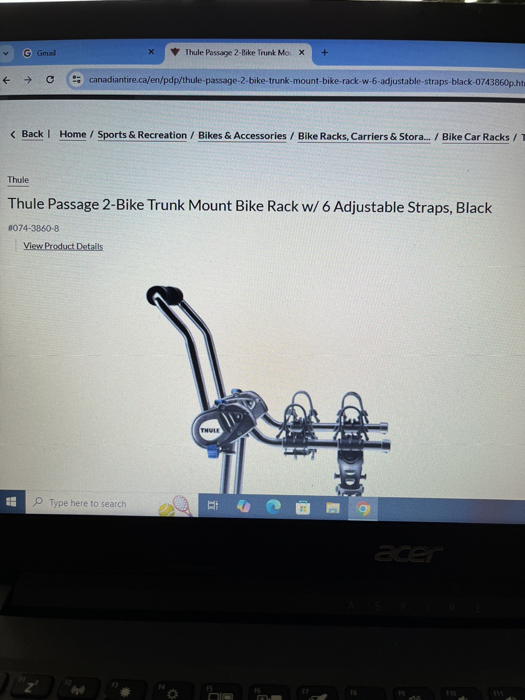 Thule Passage 2-Bike Trunk Mount Bike Rack - photo 3