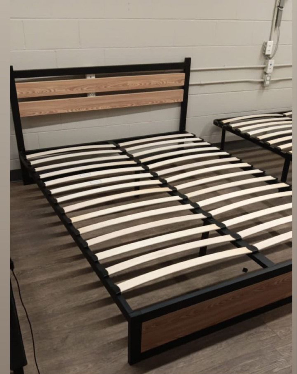 Queen bed frame and mattress
