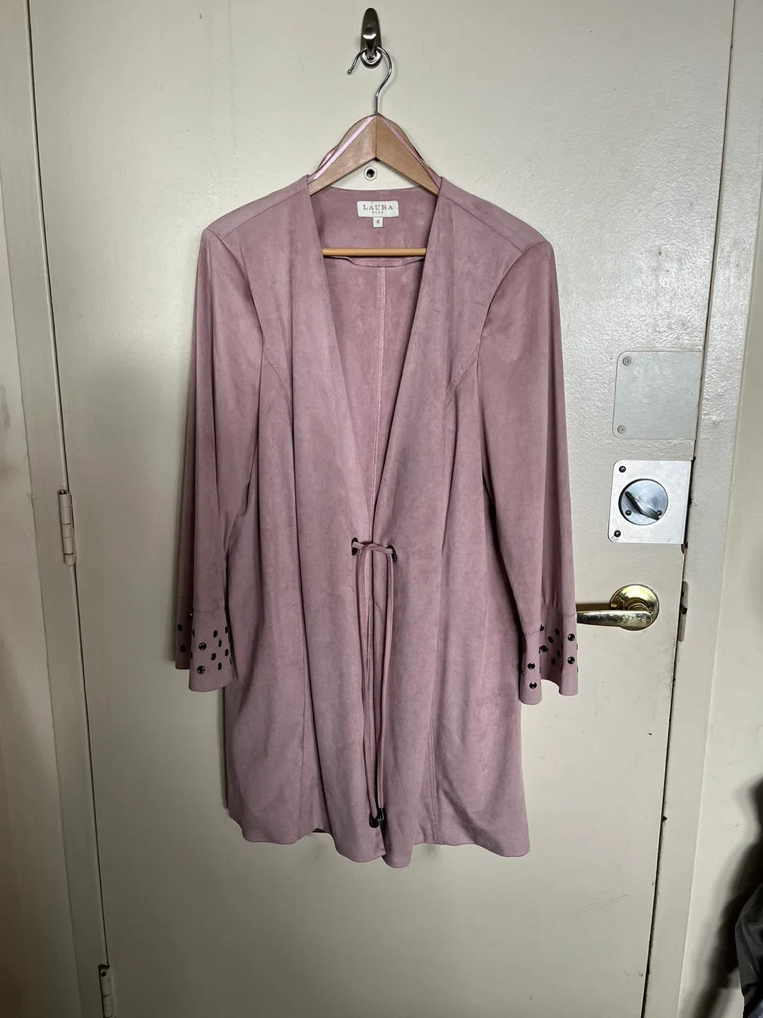 Suede Mauve Jacket with Studded Cuffs