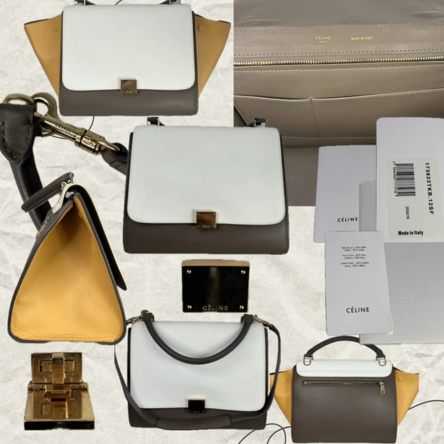 Celine TriColour Trapeze Hand Bag thumbnail