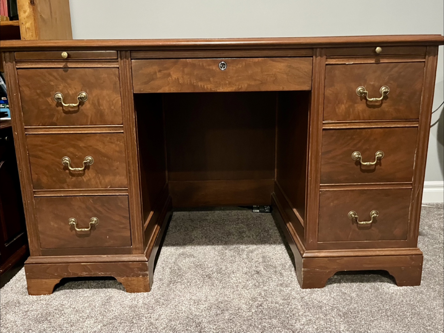 Vintage Desk with Pull-Out Trays