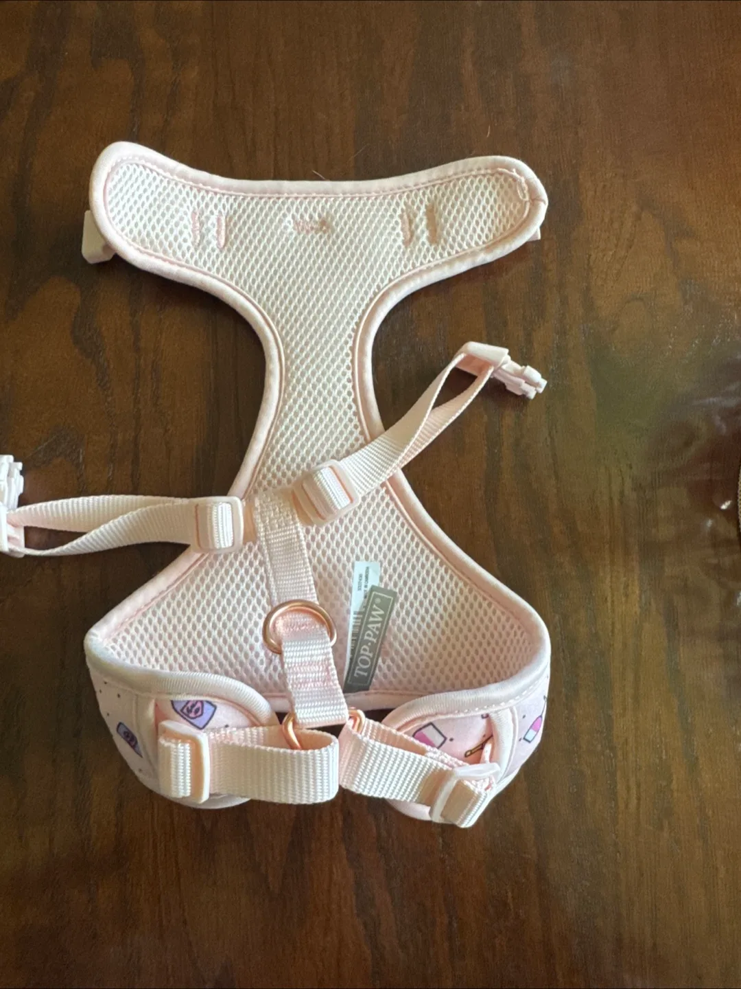 Dog harness, pink with wine bottle design image indicator(2)