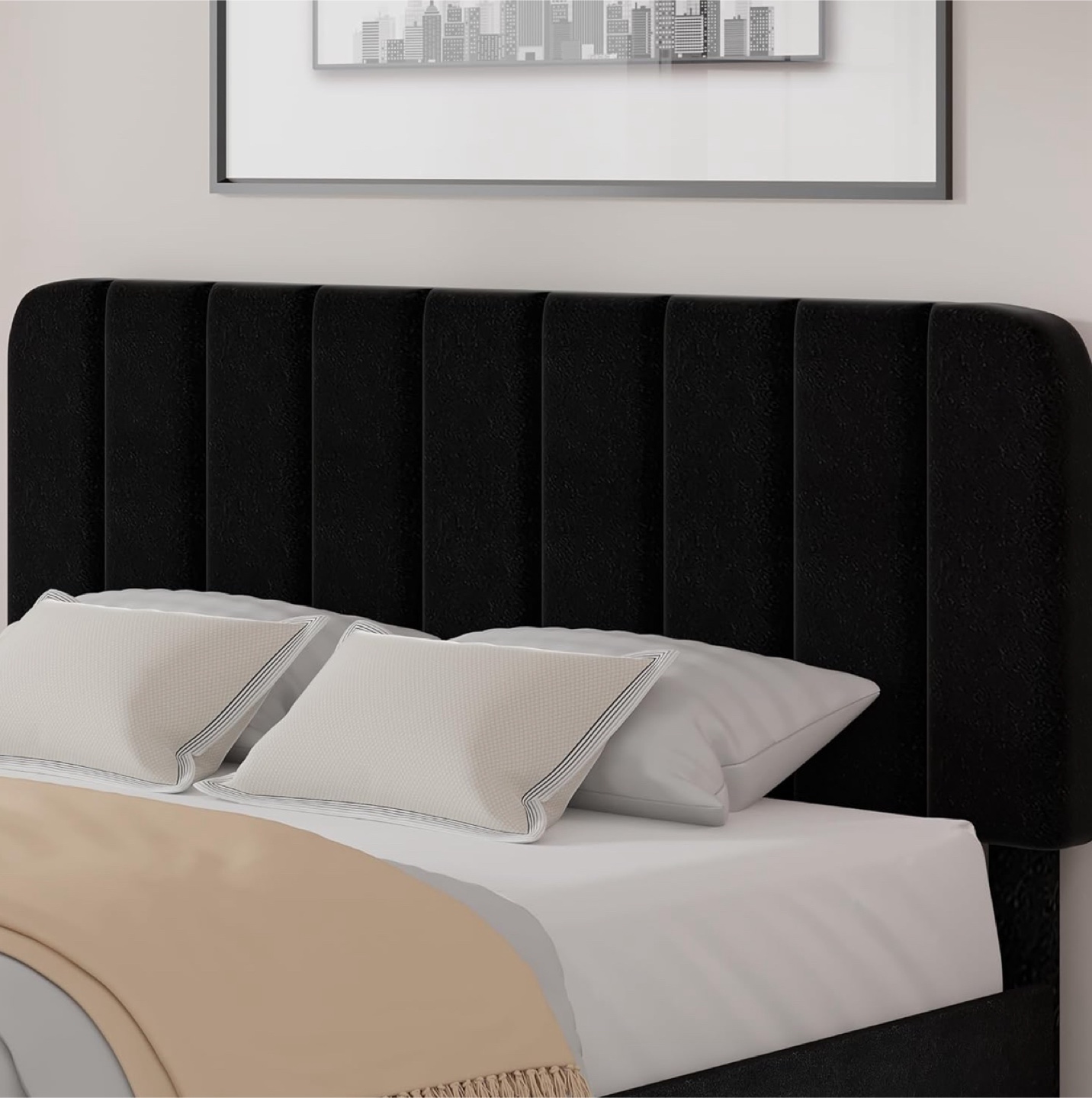 Black Velvet Bed Frame Queen - photo 2