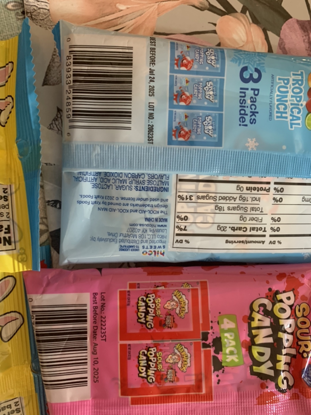 Popping Candy packs, sealed. see photo for ingredients and date - photo 2