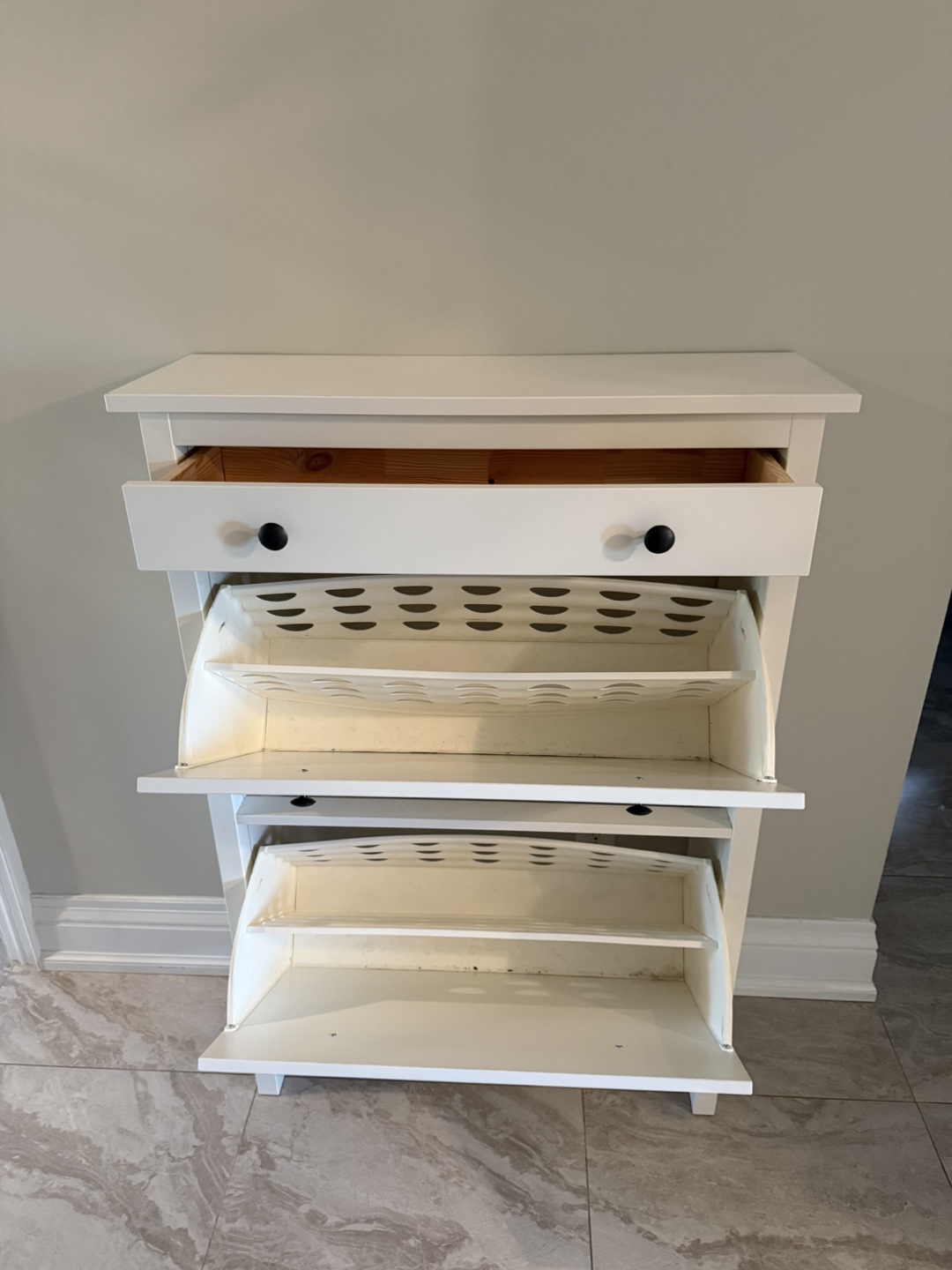 White Shoe Storage Cabinet in great condition - photo 3