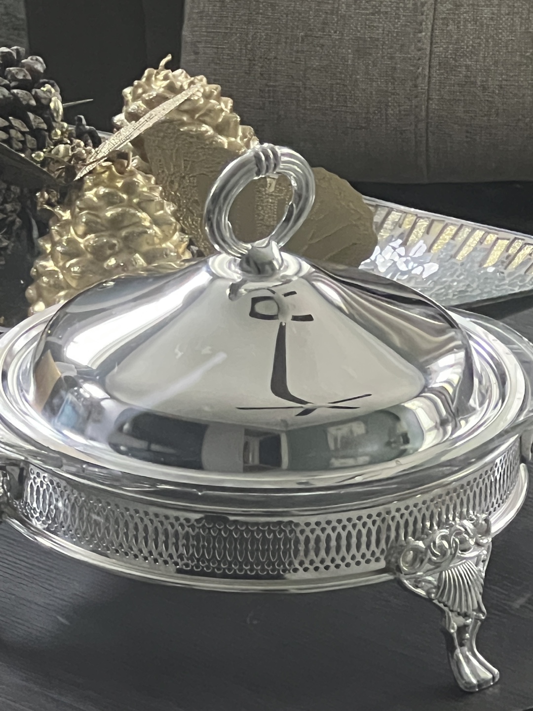 Silver Plated Casserole Warmer With Lid Vintage - photo 2