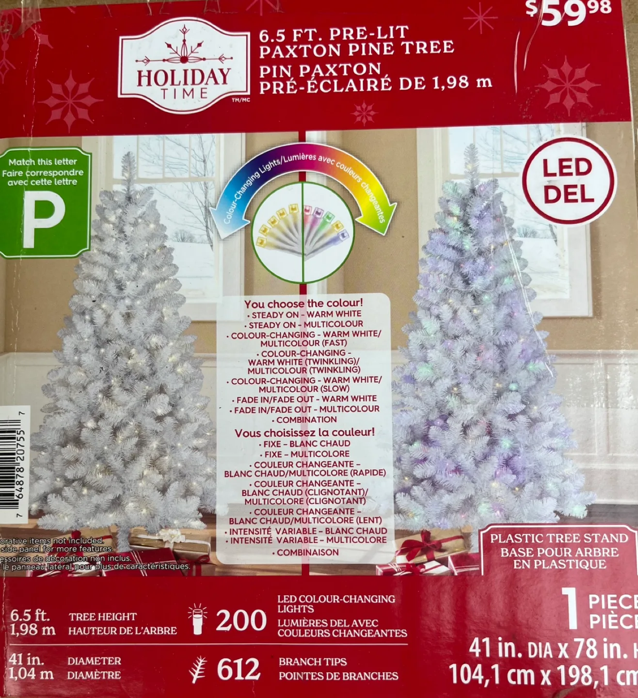 Holiday Time 6.5 FT Pre-Lit Paxton Pine Tree thumbnail