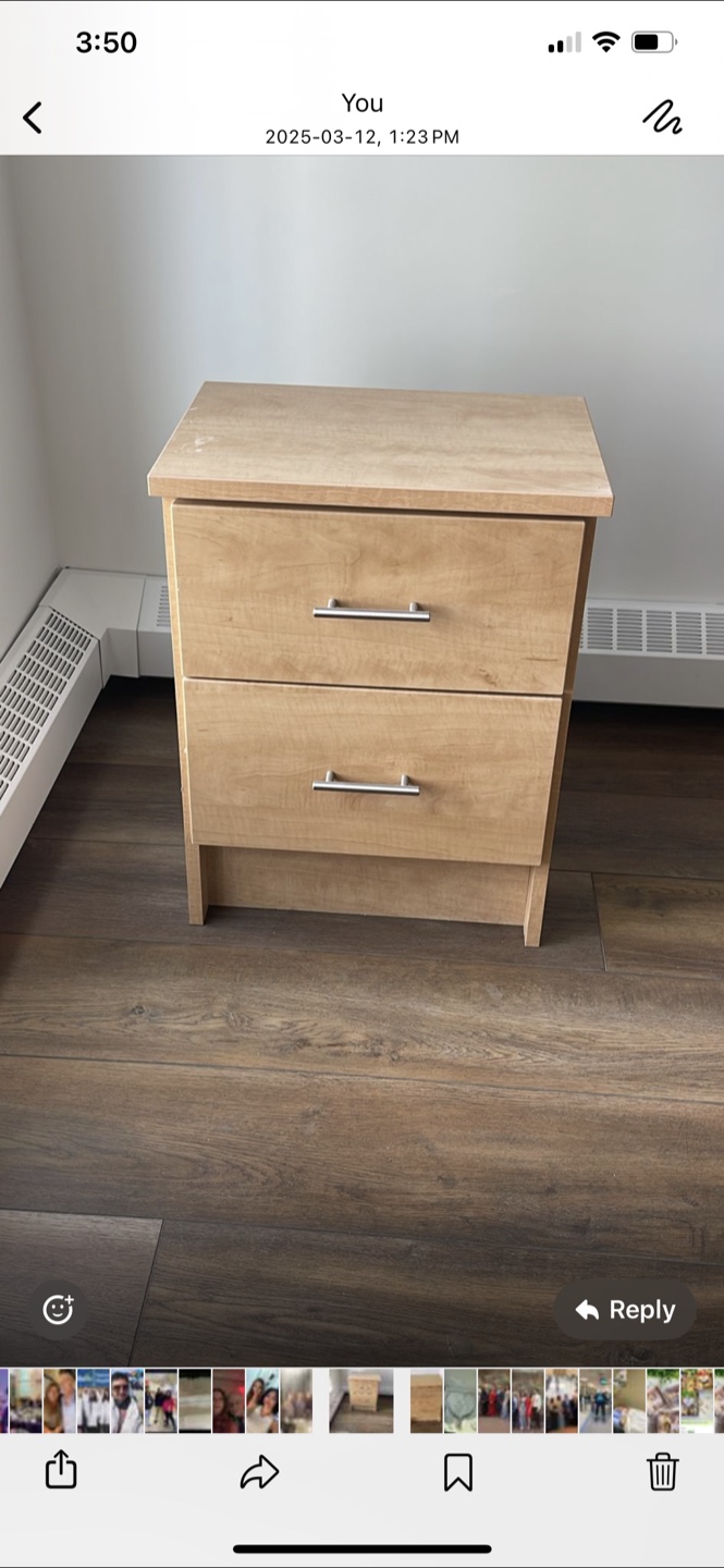 Wooden Nightstand with Two Drawers - photo 2