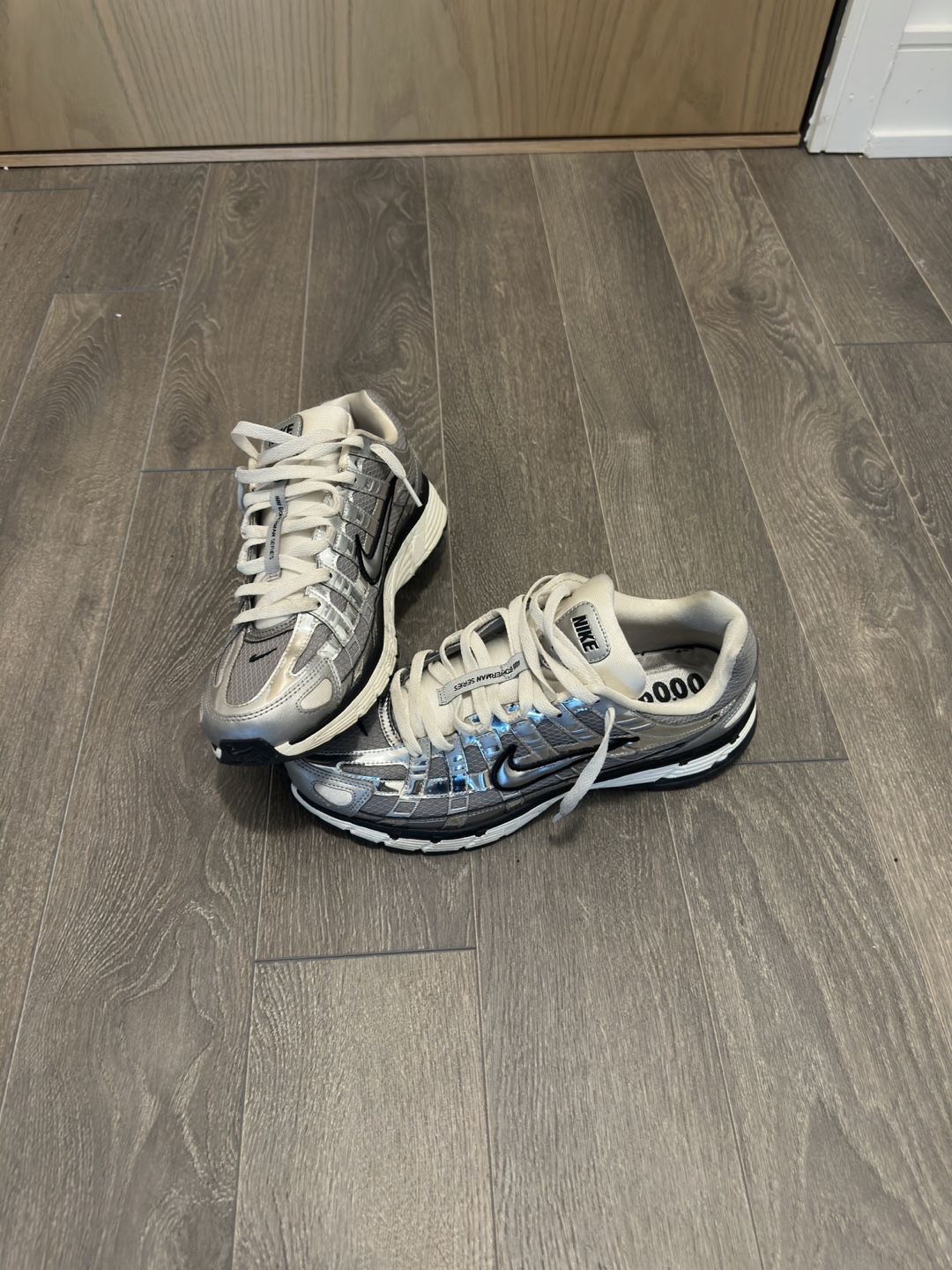Nike P-6000 Metallic Silver Sneakers