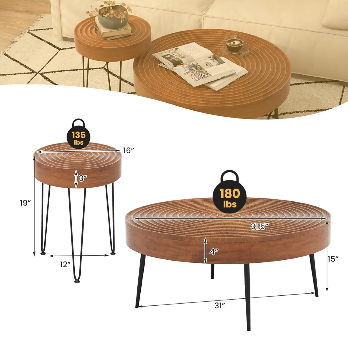 round coffee table ‼️send offer‼️ image indicator(3)