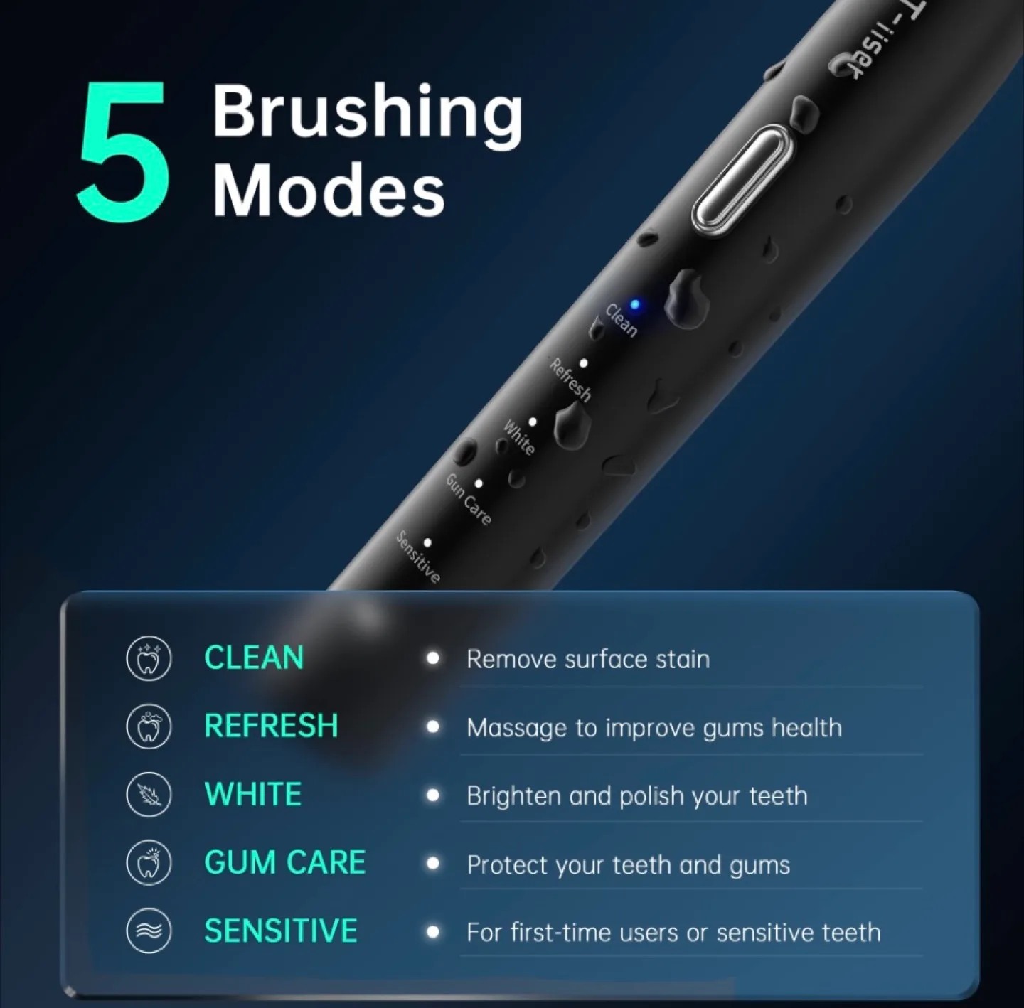 T-iiser Sonic Electric Toothbrush with Multiple Heads image indicator(5)