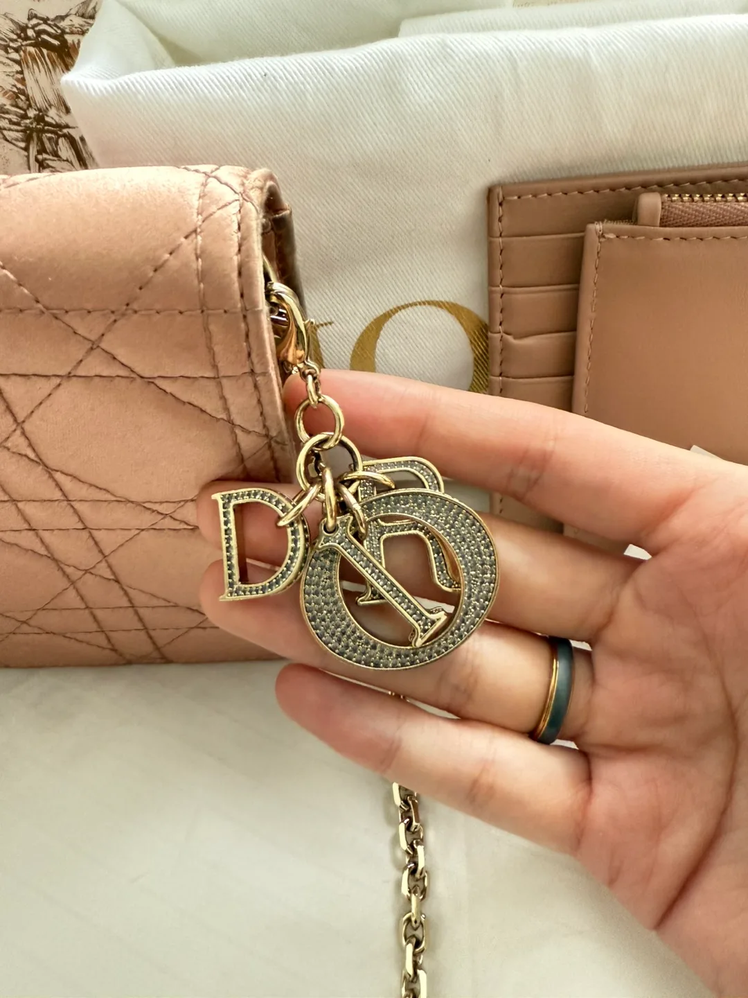 Christian Dior Lady Dior Satin Crystal Pouch image indicator(2)