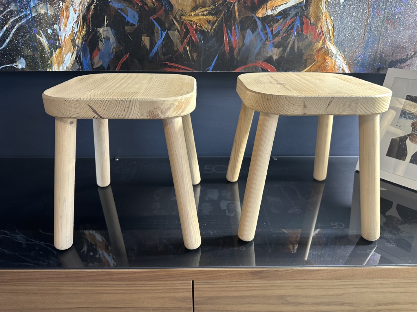 Set of IKEA Flisat Wooden Stools